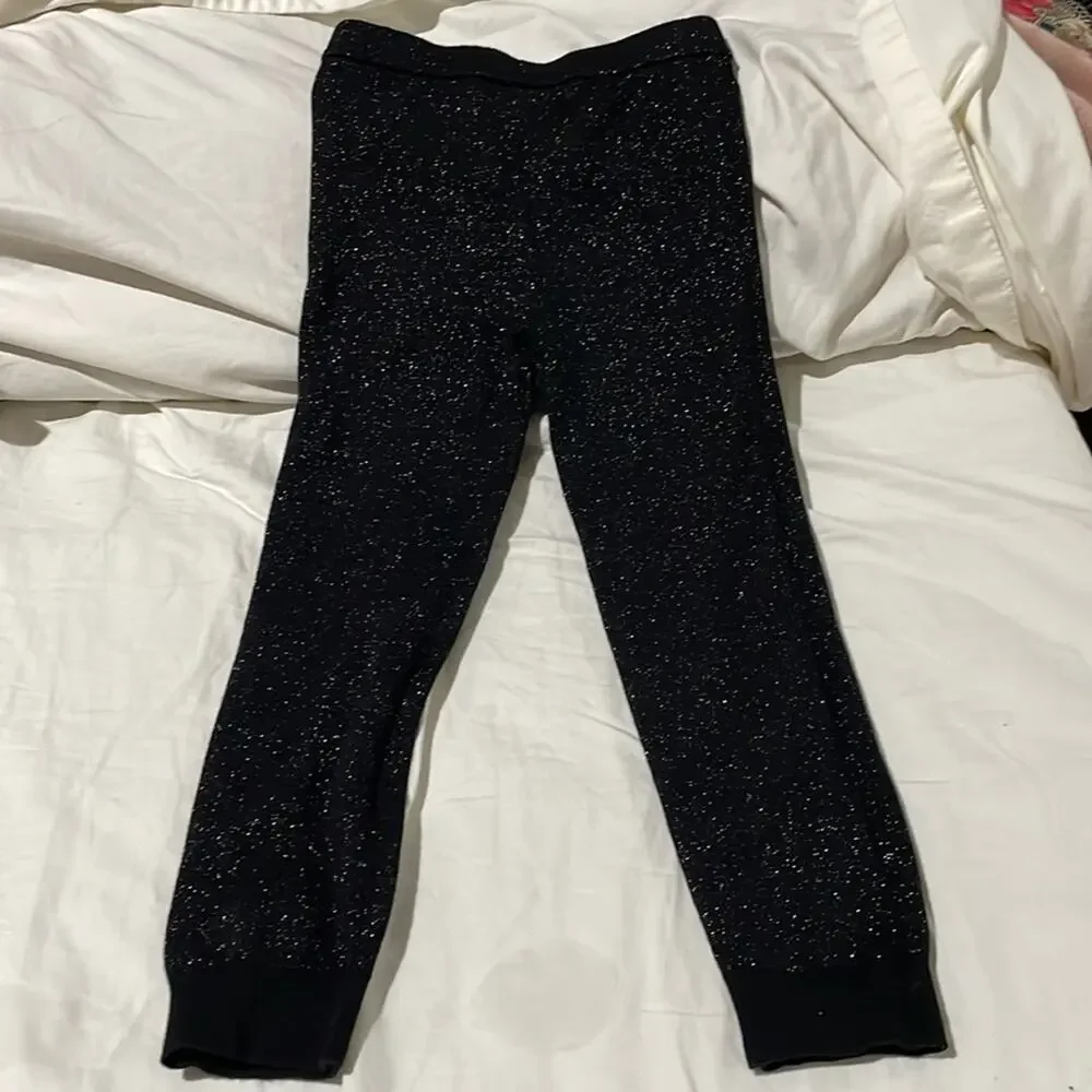 Gap 5 black shimmer sweater elastic waste pull on leggings euc worn once